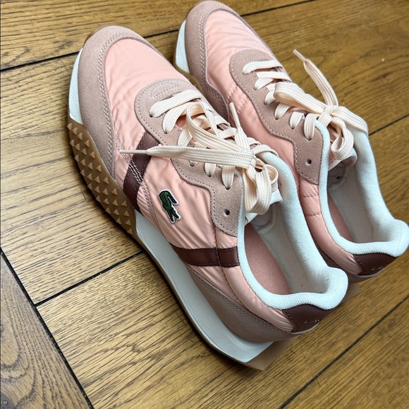 Lacoste Shoes - Lacoste Women's Blush and Brown Sneakers